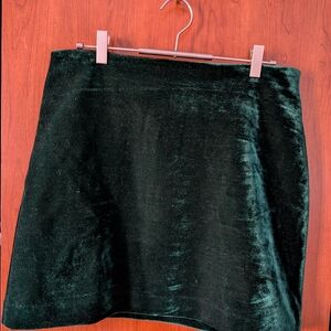 Simons Dark Green Velvet Mini Skirt